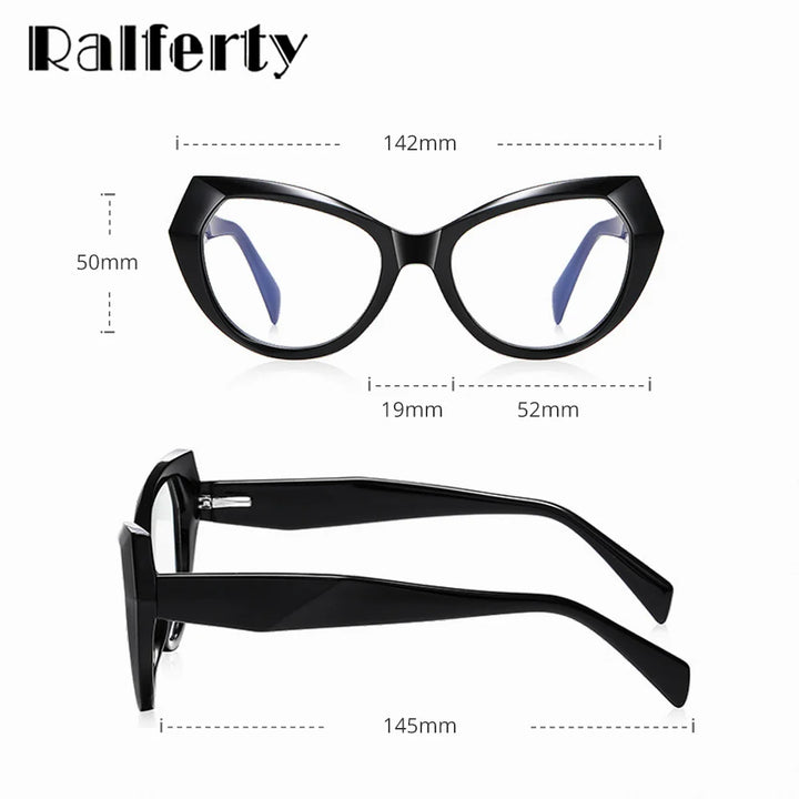 Ralferty Women's Full Rim Cat Eye Tr  90 Titanium Eyeglasses 2025 82163