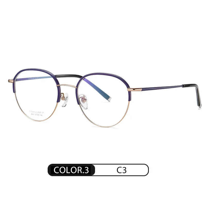 Hotony Women's Full Rim Oval Round Titanium Eyeglasses 52039