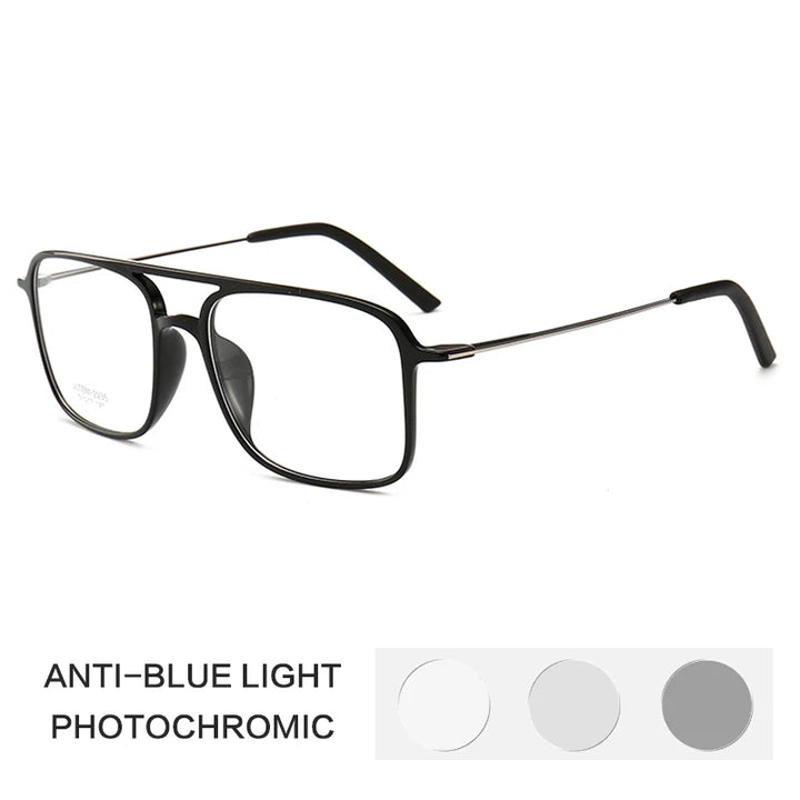 Gatenac Women's Full Rim Square Double Bridge Tr 90 Titanium Photochromic Reading Glasses G2235