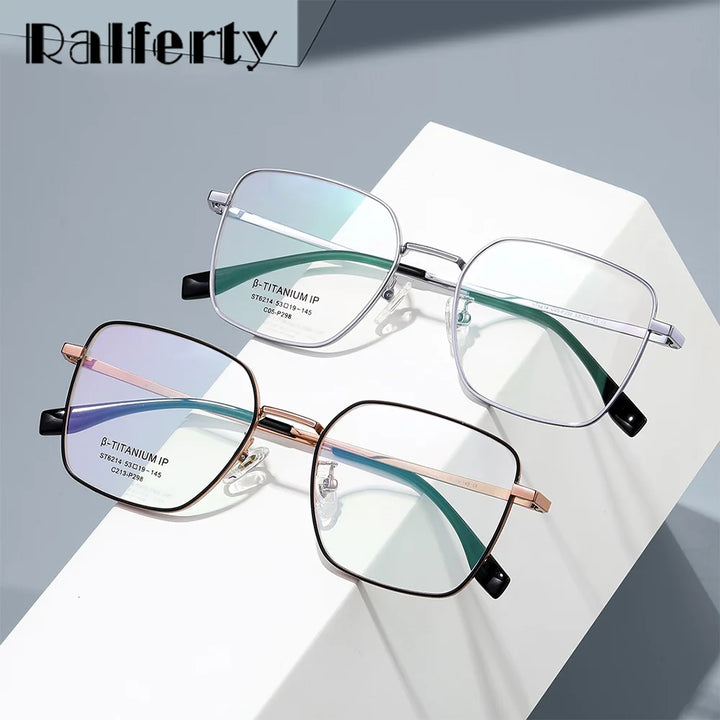 Ralferty Women's Full Rim Square Titanium Eyeglasses R6214 Full Rim Ralferty   