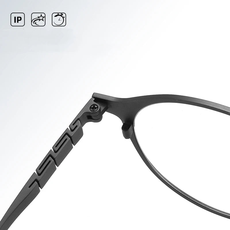 Bclear Unisex Full Rim Round Titanium Eyeglasses 71080 Full Rim Bclear   