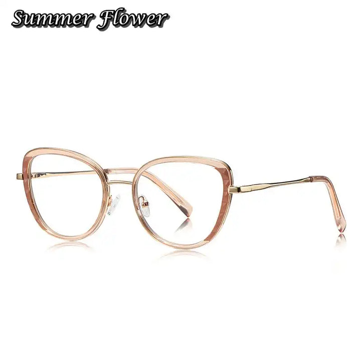 Summer Flower Women's Full Rim Cat Eye TR 90 Titanium Eyeglasses 61347
