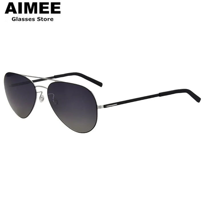 Aimee Women's Full Rim Oval  Double Bridge Titanium Sunglasses 198001