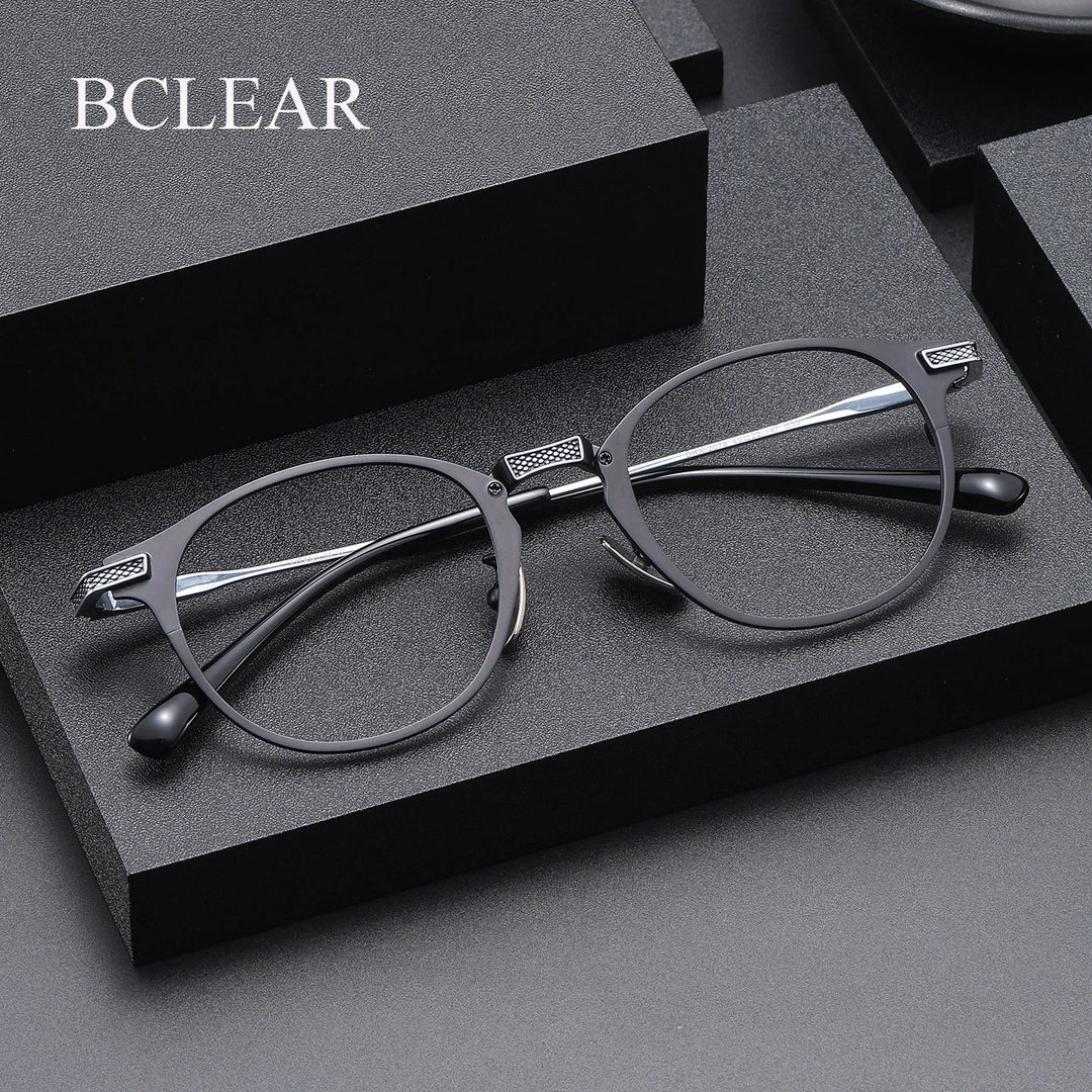 Bclear Unisex Full Rim Round Titanium Eyeglasses SM-DRX-2078