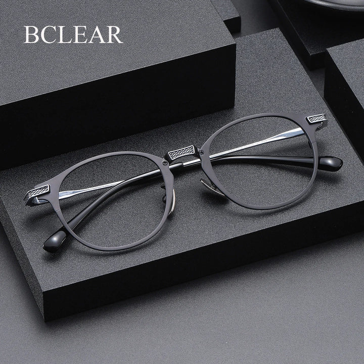 Bclear Unisex Full Rim Round Titanium Eyeglasses SM-DRX-2078