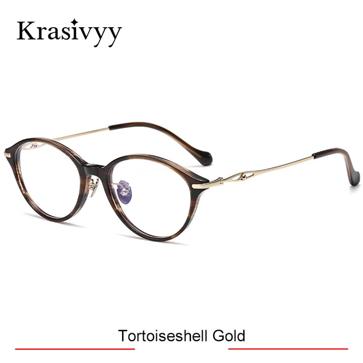 Krasivyy Unisex Full Rim Oval Round Titanium Acetate Eyeglasses 316890