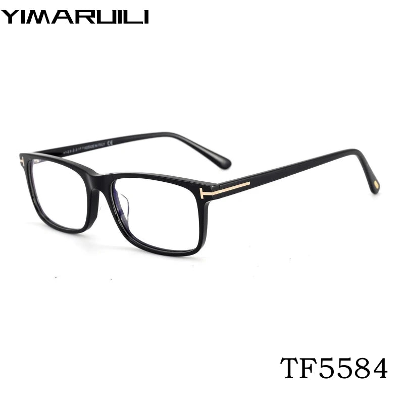 Yimaruili Unisex Full Rim Square Acetate Eyeglasses Y5584 Full Rim Yimaruili Eyeglasses   