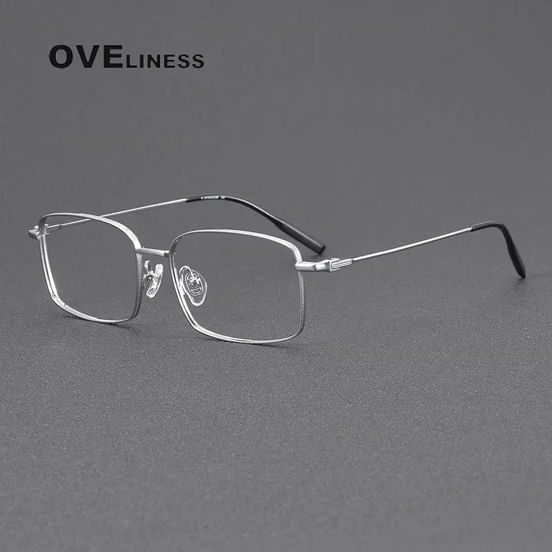 Oveliness Men's Full Rim Oval Square Titanium Eyeglasses 81023