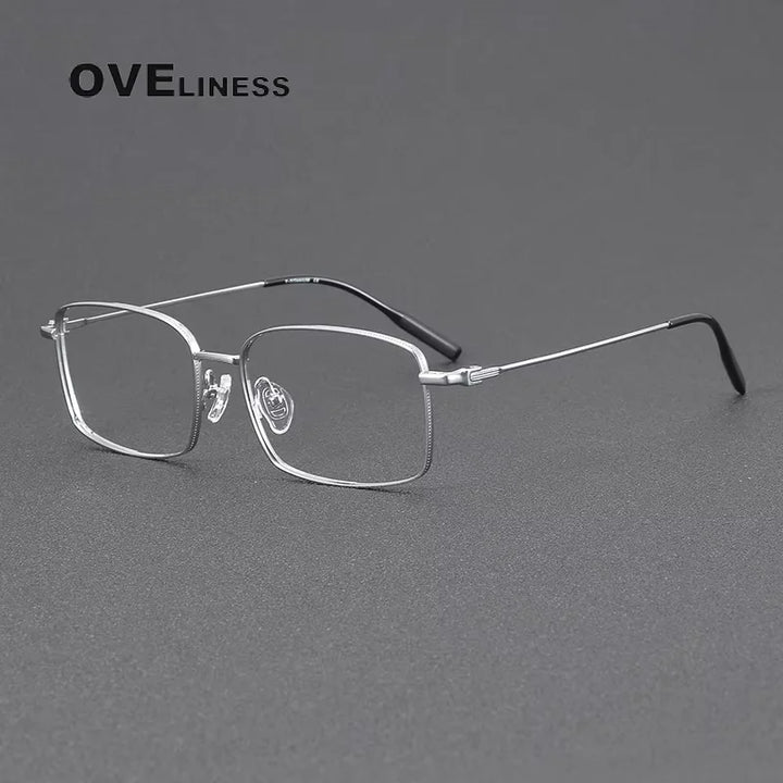 Oveliness Men's Full Rim Oval Square Titanium Eyeglasses 81023