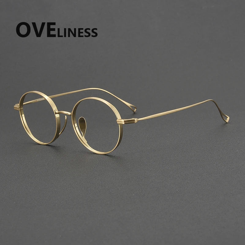Oveliness Unisex Full Rim Round Titanium Eyeglasses 64003