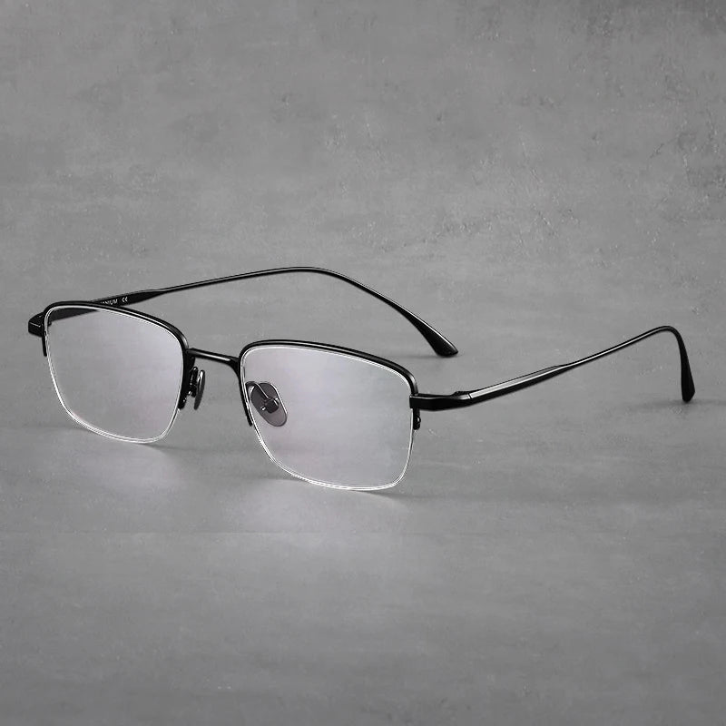 Blackmask Unisex Semi Rim Square Titanium Eyeglasses Fuz 5