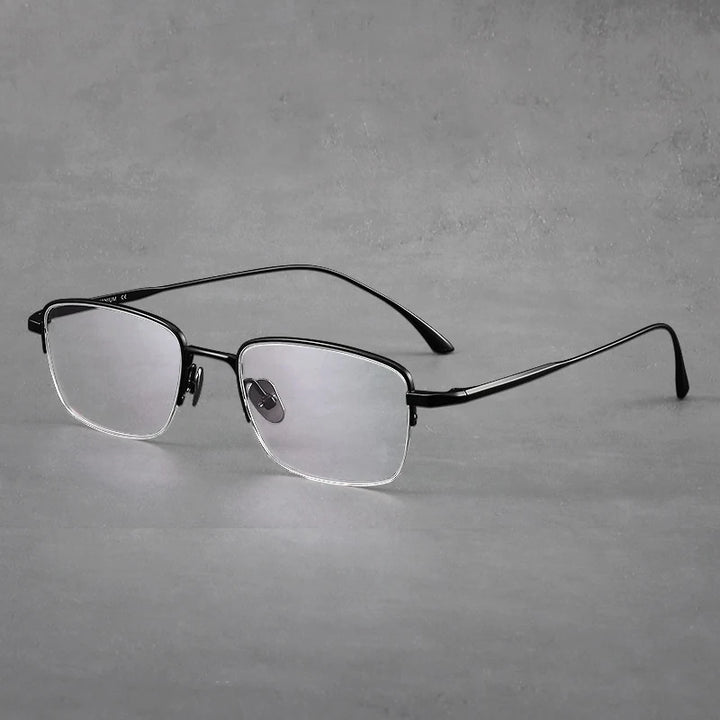 Blackmask Unisex Semi Rim Square Titanium Eyeglasses Fuz 5