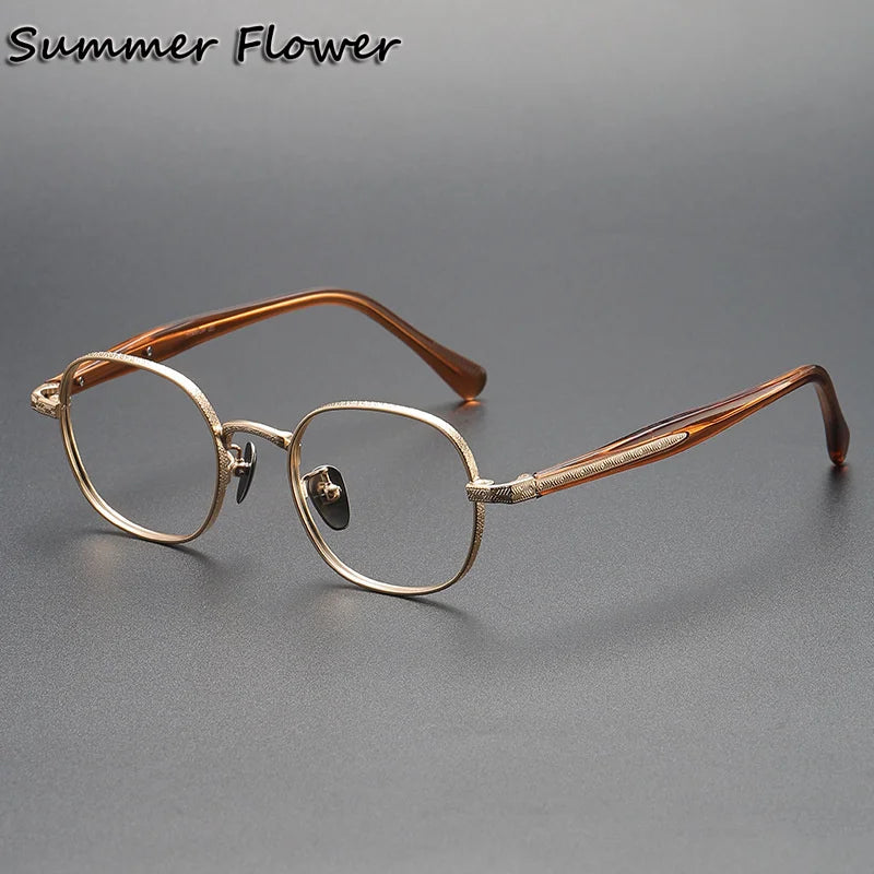 Summer Flower Women's Full Rim Square Oval Titanium Eyeglasses 641465