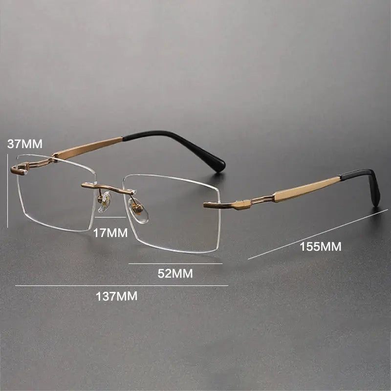Hdcrafter Women's Rimless Square Titanium Frame 233302 FuzWeb