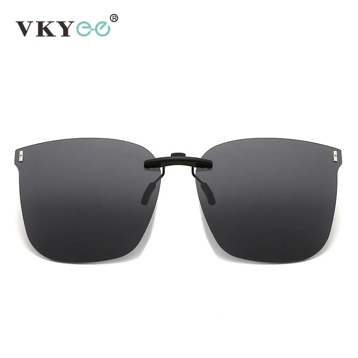 Vicky Unisex Rimless Oval Alloy Polarized Clip On Or Flip Up Sunglasses V003 Clip On Sunglasses Vicky   