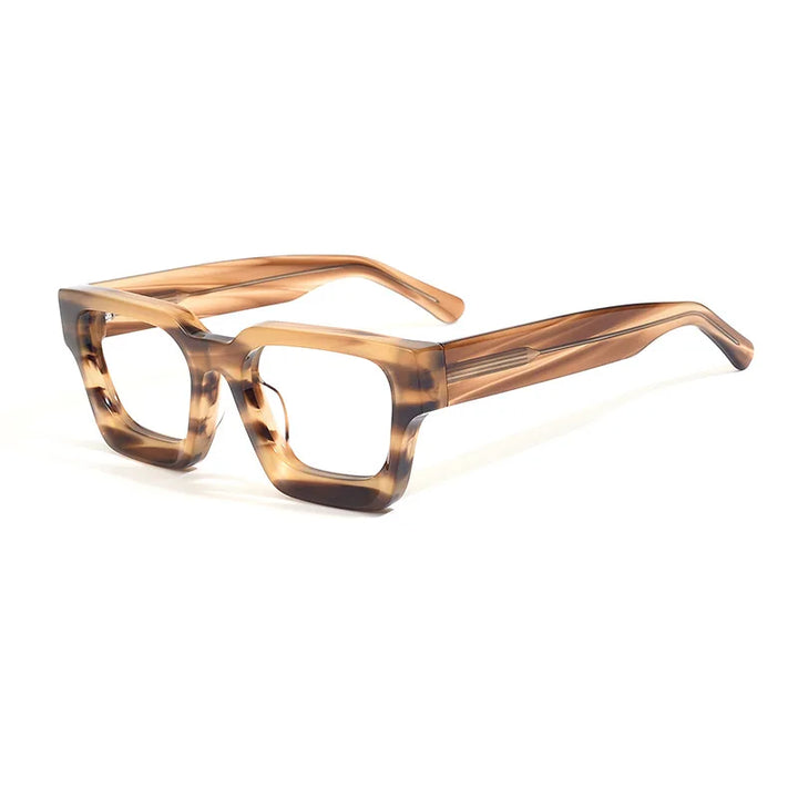 Black Mask Unisex Full Rim Square Brow Line Acetate Eyeglasses 71439
