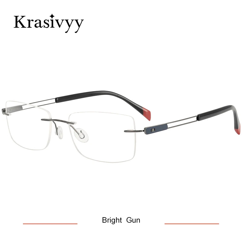 Krasivyy Women's Rimless Square Screwless Titanium Eyeglasses 315006