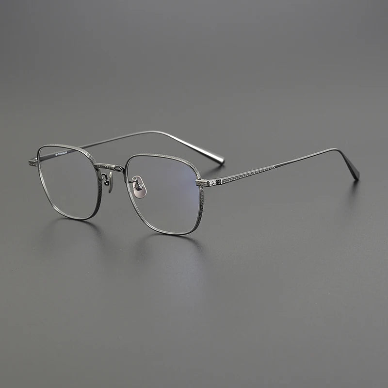 Black Mask Women's Full Rim Polygon Square Titanium Eyeglasses 51015