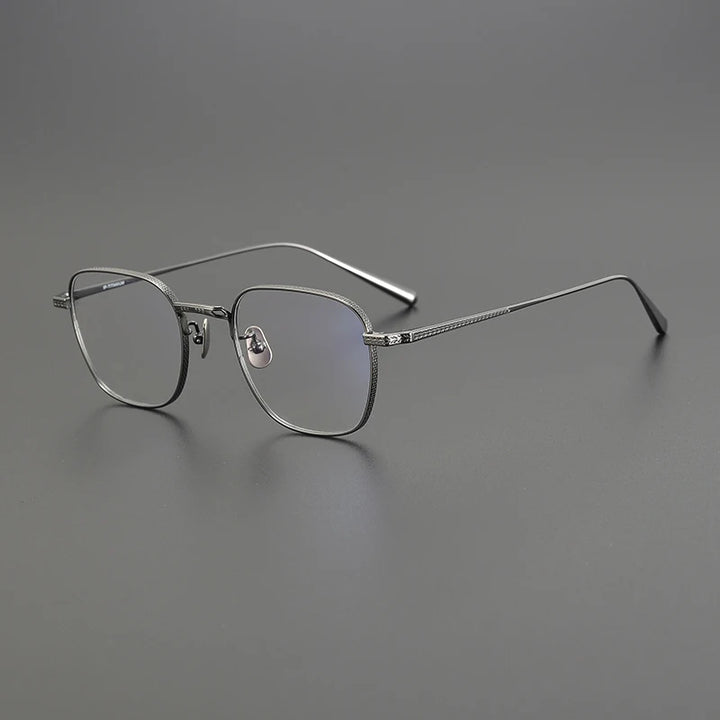 Black Mask Women's Full Rim Polygon Square Titanium Eyeglasses 51015