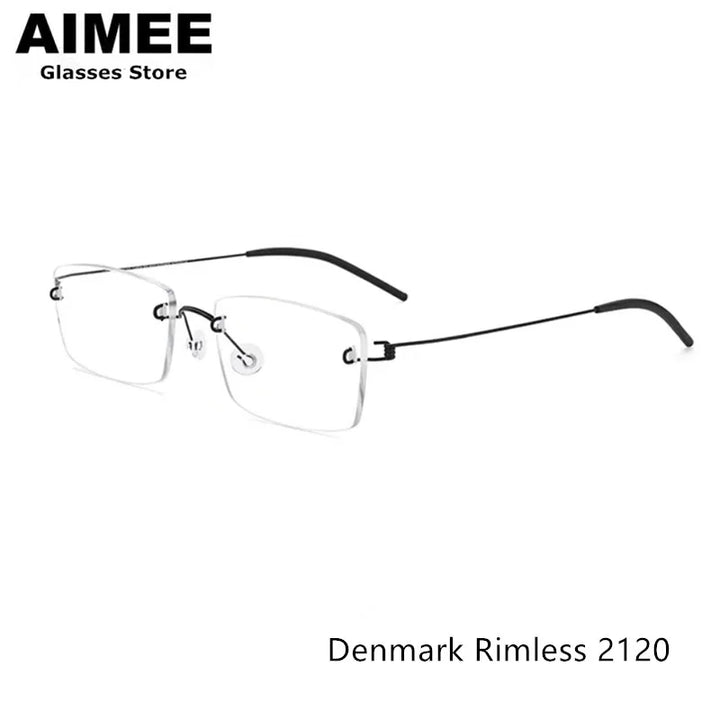 Aimee Unisex Rimless Square Screwless Titanium Eyeglasses 2120 Rimless Aimee   