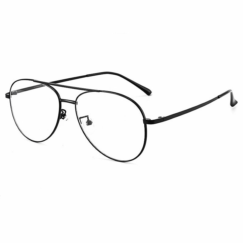Yimaruili Unisex Full Rim Oval Double Bridge Titanium  Eyeglasses 2194 Full Rim Yimaruili Eyeglasses Black  