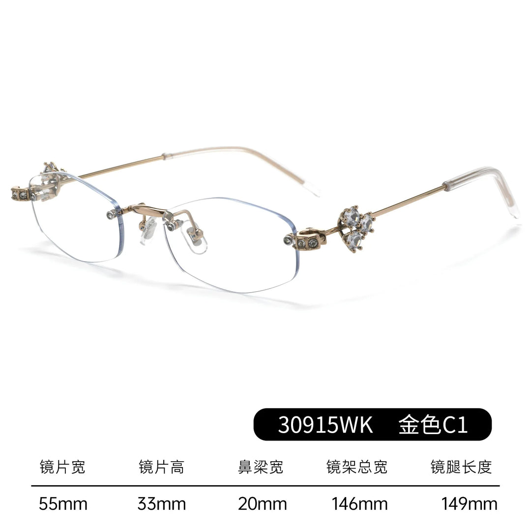 Bclear Women Rimless Geometric Alloy Eyeglasses BSF-30915WK
