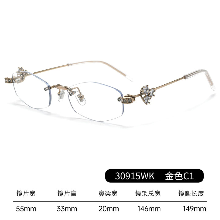 Bclear Women Rimless Geometric Alloy Eyeglasses BSF-30915WK