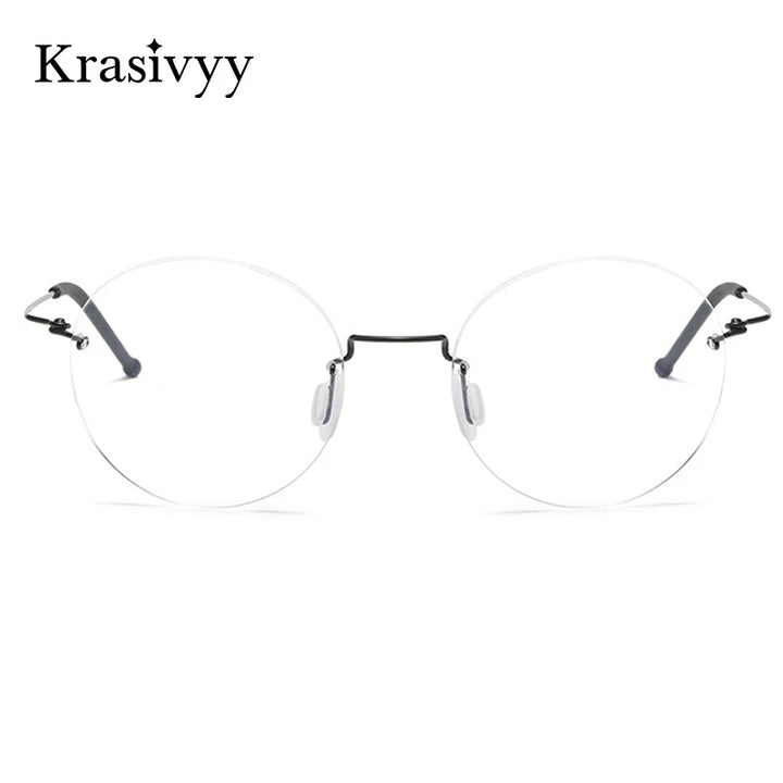 Krasivyy Unisex Full Rim Round Titanium Prescription Eyeglasses ARLT5936 - view 4