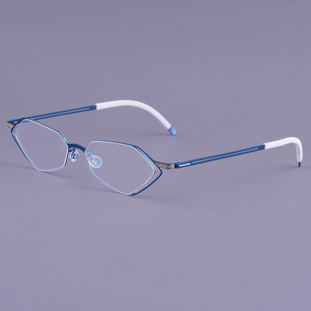Bobbie Unisex Full Rim Geometric Titanium Eyeglasses V339