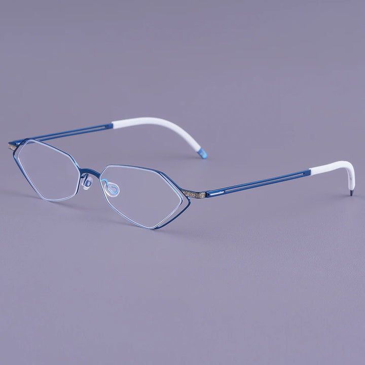 Bobbie Unisex Full Rim Geometric Titanium Eyeglasses V339