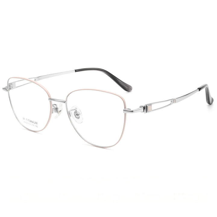 Yimaruili Unisex Full Rim Cat-Eye Pure Titanium Eyeglasses 80927 — view 3 | Yimaruili at FuzWeb