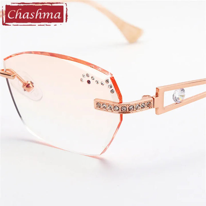 Chashma Ottica Women's Rimless Oval Titanium Eyeglasses 3010 Rimless Chashma Ottica   