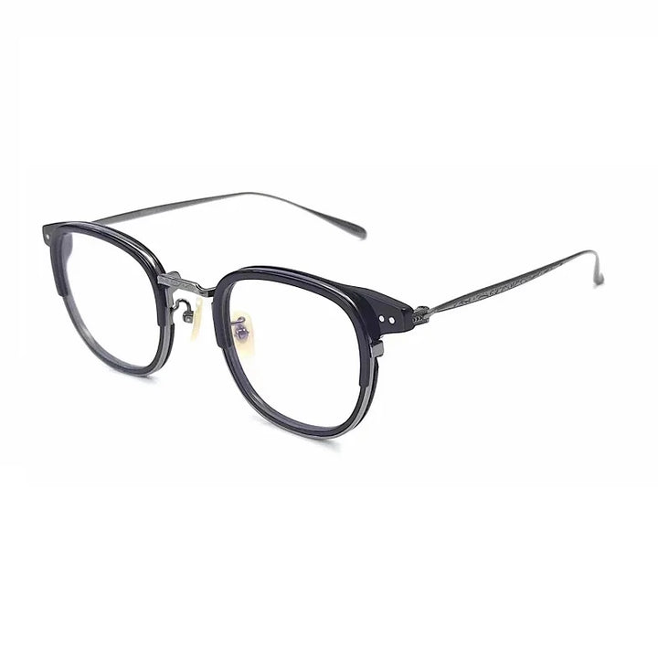 Aimee Unisex Full Rim Square Titanium Acetate Eyeglasses 74001 Full Rim Aimee Grey  