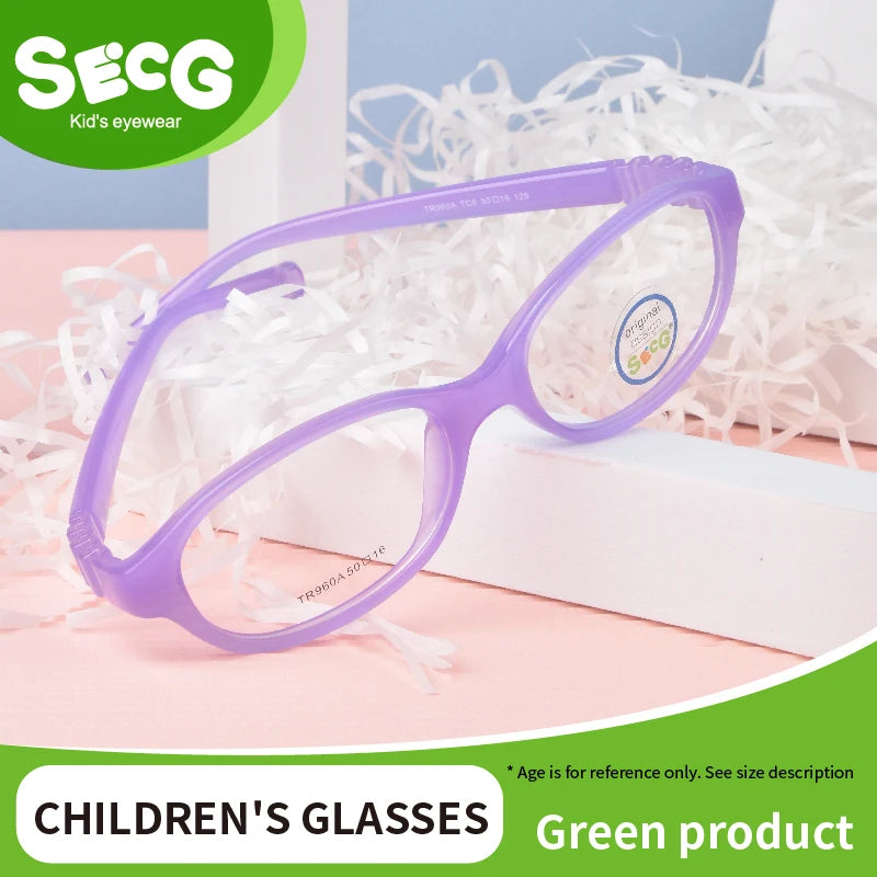 Secg Unisex Children's Full Rim Square Tr 90 Silicone Eyeglasses 8690 Full Rim Secg   