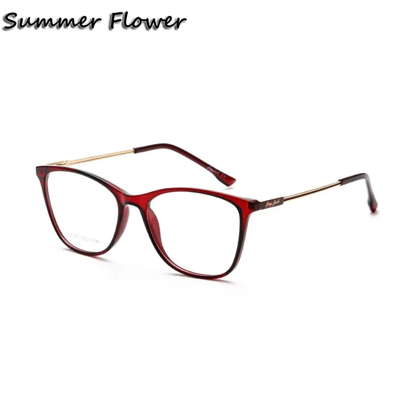 Summer Flower Women's Full Rim Square Tr 90 Alloy Eyeglasses 700114
