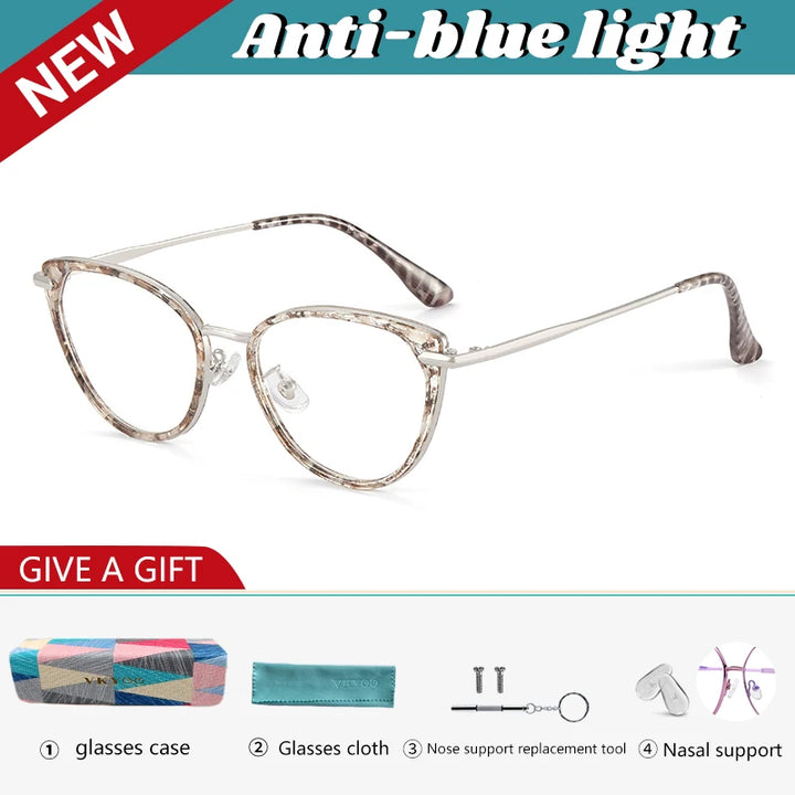 Vicky Women's Full Rim Cat Eye Tr 90 Alloy Reading Glasses 711916