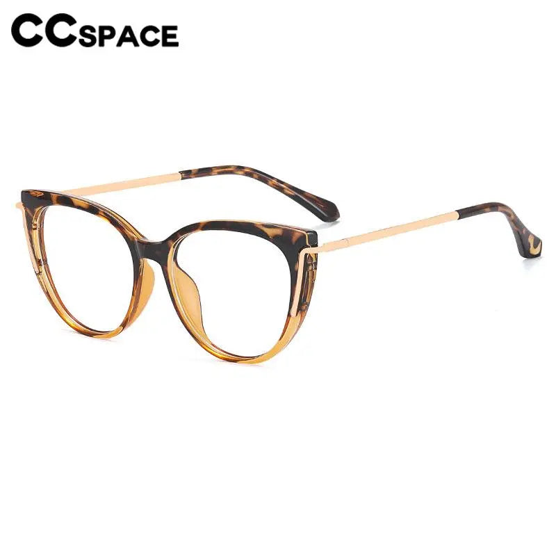 CCSpace Women's Full Rim Cat Eye Tr 90 Titanium Eyeglasses 56963 Full Rim CCspace   