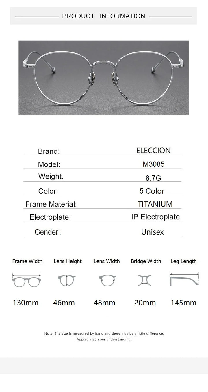 Eleccion Women's Full Rim Oval Round Titanium Eyeglasses 44308 Full Rim Eleccion