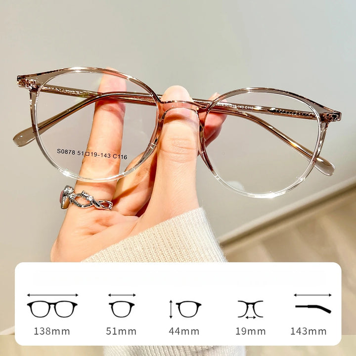 Yimaruili Women's Full Rim Oval Round Acetate Eyeglasses 660878