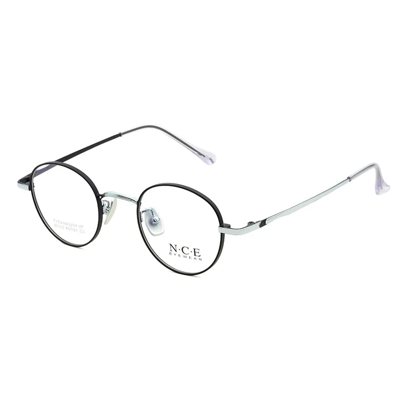 Zirosat Unisex Youth's Full Rim Round Titanium Eyeglasses 88303