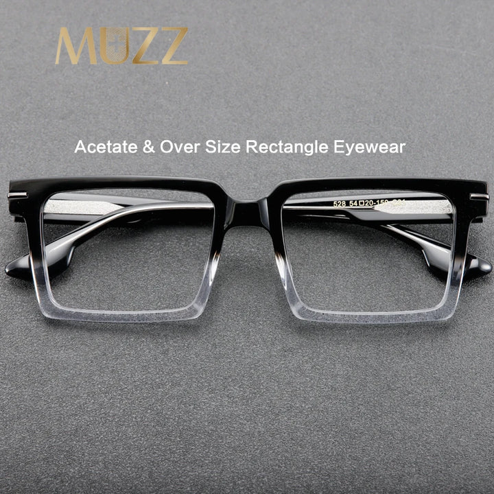 Muzz Men's Full Rim Large Square Acetate Eyeglasses 528 Full Rim Muzz   