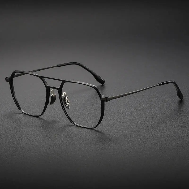 Vicky Unisex Full Rim Square Double Bridge  Aluminum Titanium V2239.