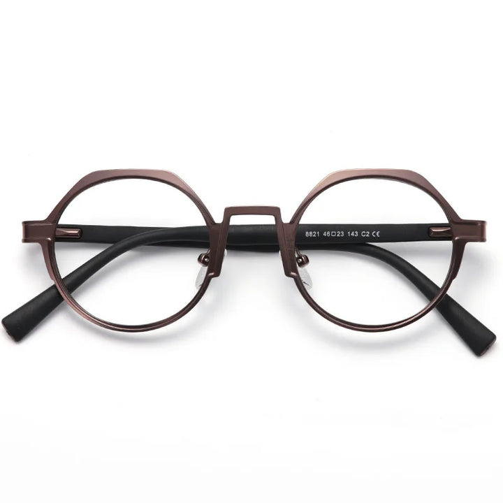 Muzz Women's Full Rim Flat Top Round Alloy Eyeglasses 88214