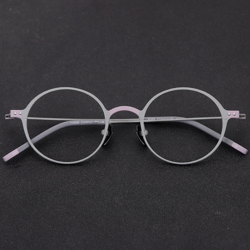 Muzz 10000 unisex round two-tone titanium prescription eyeglasses — view 5