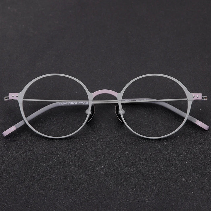 Muzz 10000 unisex round two-tone titanium prescription eyeglasses — view 5