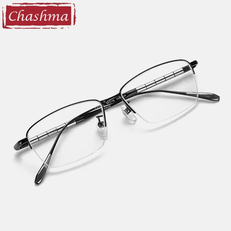 Chashma Unisex Semi Rim Square Titanium Reading Glasses 97028 Reading Glasses Chashma