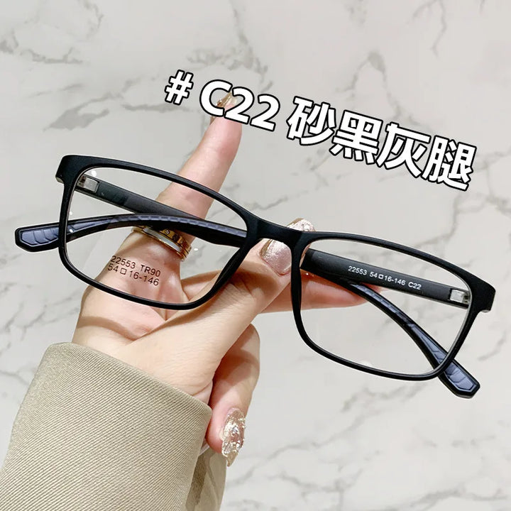Zirosat Unisex Full Rim Square Tr 90 Alloy Eyeglasses 22553