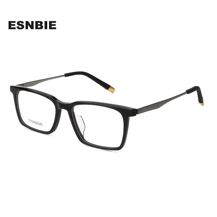 Esnbie 583200 Unisex Full Rim Square Acetate Titanium Frames — view 1 | Esnbie at FuzWeb