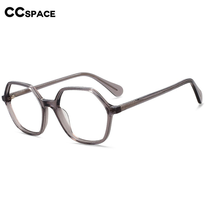 CCSpace Unisex Full Rim Polygonal Cat Eye Acetate Eyeglasses 55906 Full Rim CCspace   