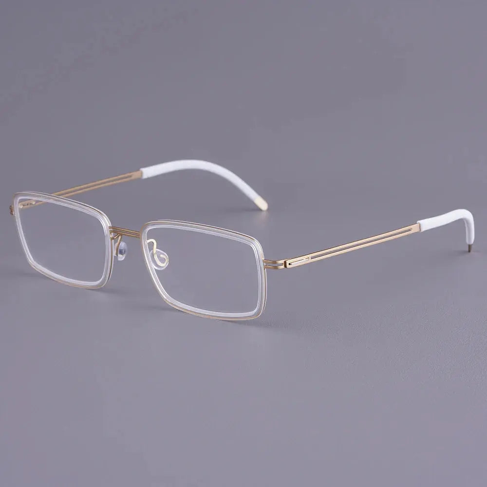 Bobbie 462634 Women’s Screwless Full Rim Square Acetate Titanium Frames FuzWeb